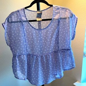 Polkadot blouse.
